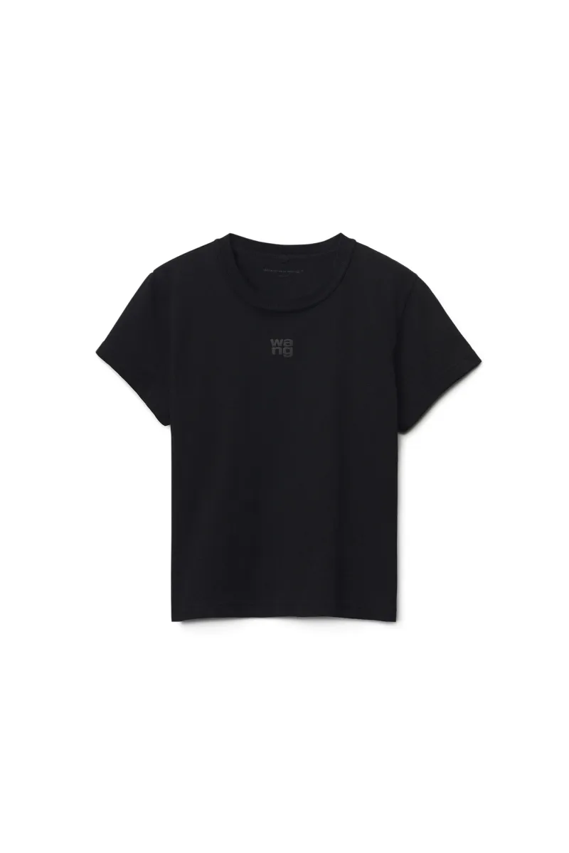 puff logo shrunken tee in cotton jersey