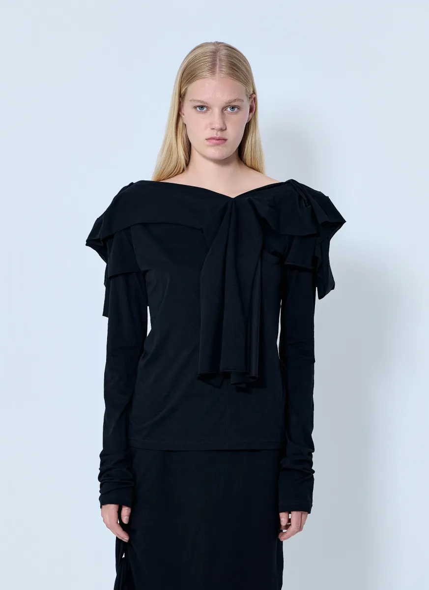 Supima Single Jersey Big Collar Top