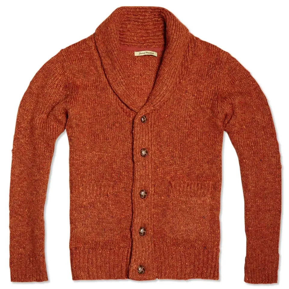 Nepped Shawl Collar Cardigan