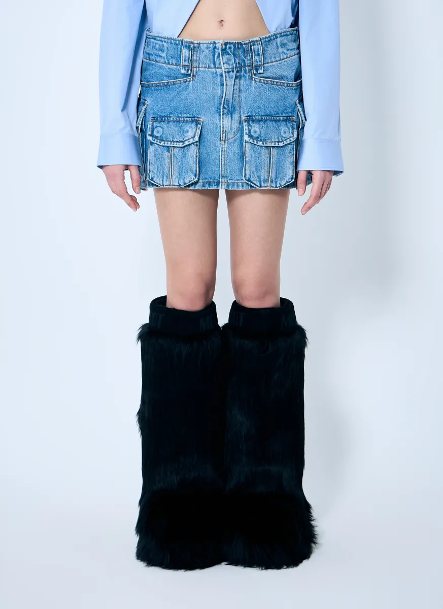 Cargo Denim Mini Skirt