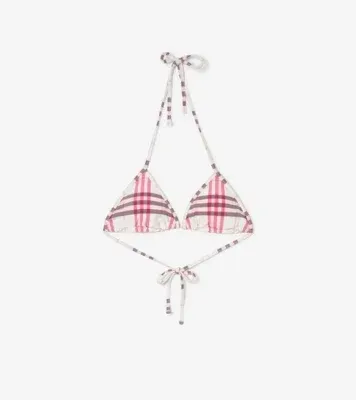 Check Bikini Top in Aubergine purple - Women, Nylon
