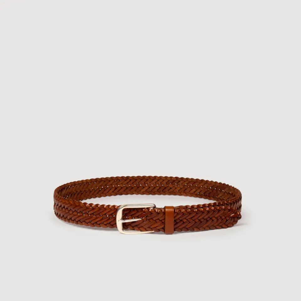 Braided leather belt