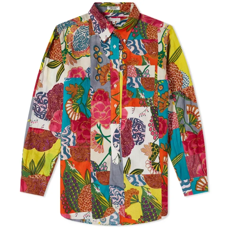 Multi Patchwork Camp Vacation Shirt