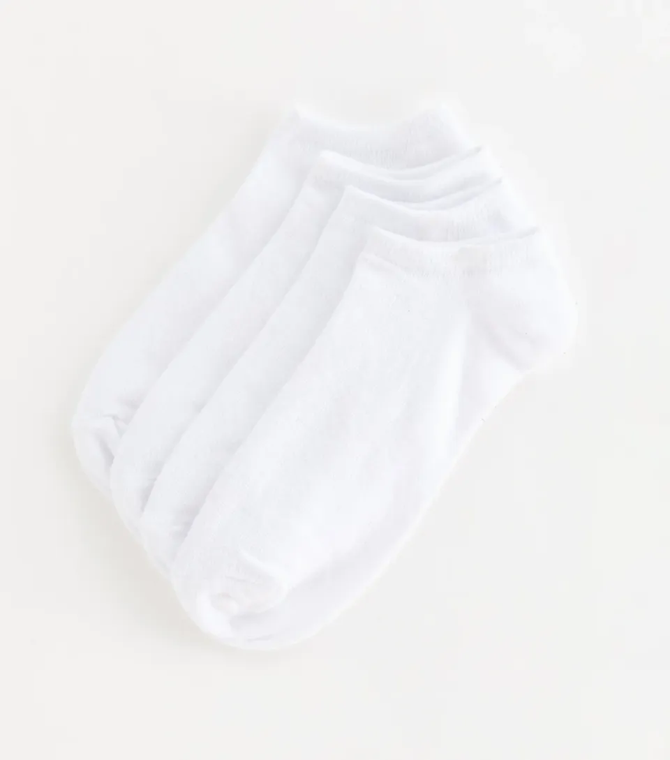 Pack of 4 White Cotton Rich Trainer Socks