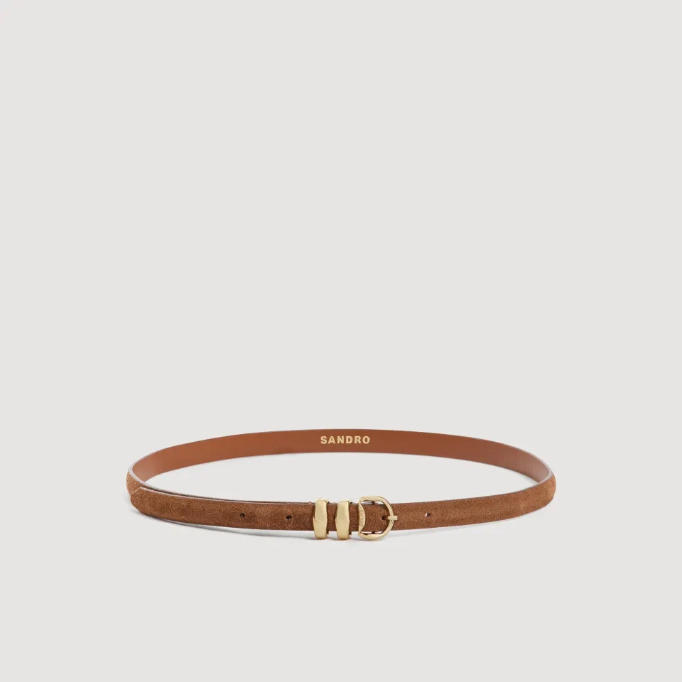 Suede leather belt