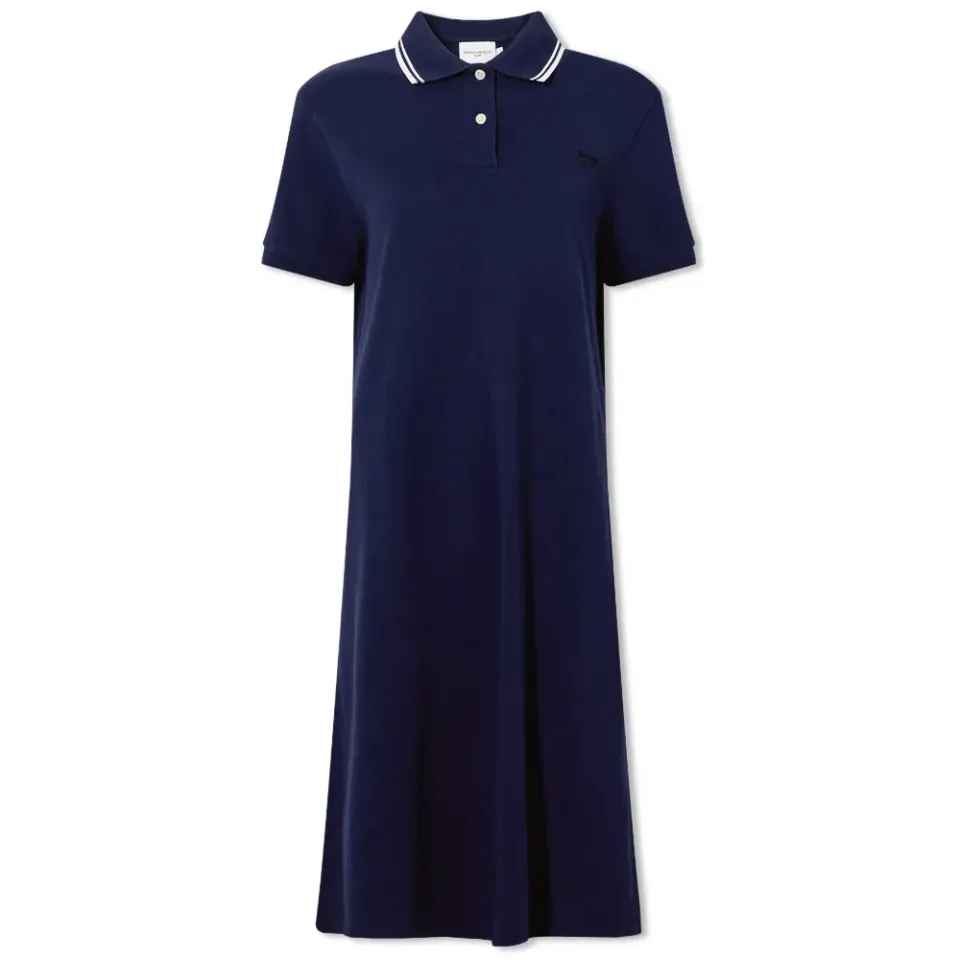 Maison Kitsuné Tonal Fox Patch Polo Mini Dress