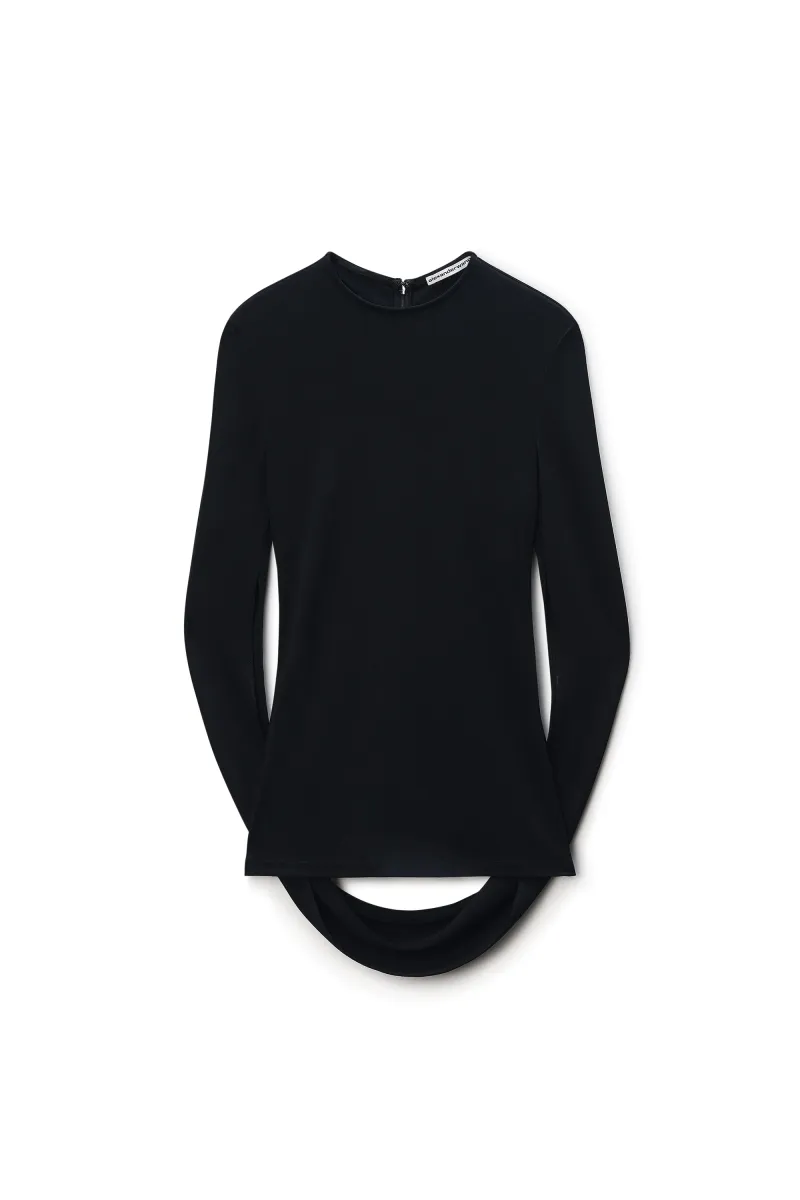 Drape Back Long Sleeve Top in Matte Jersey