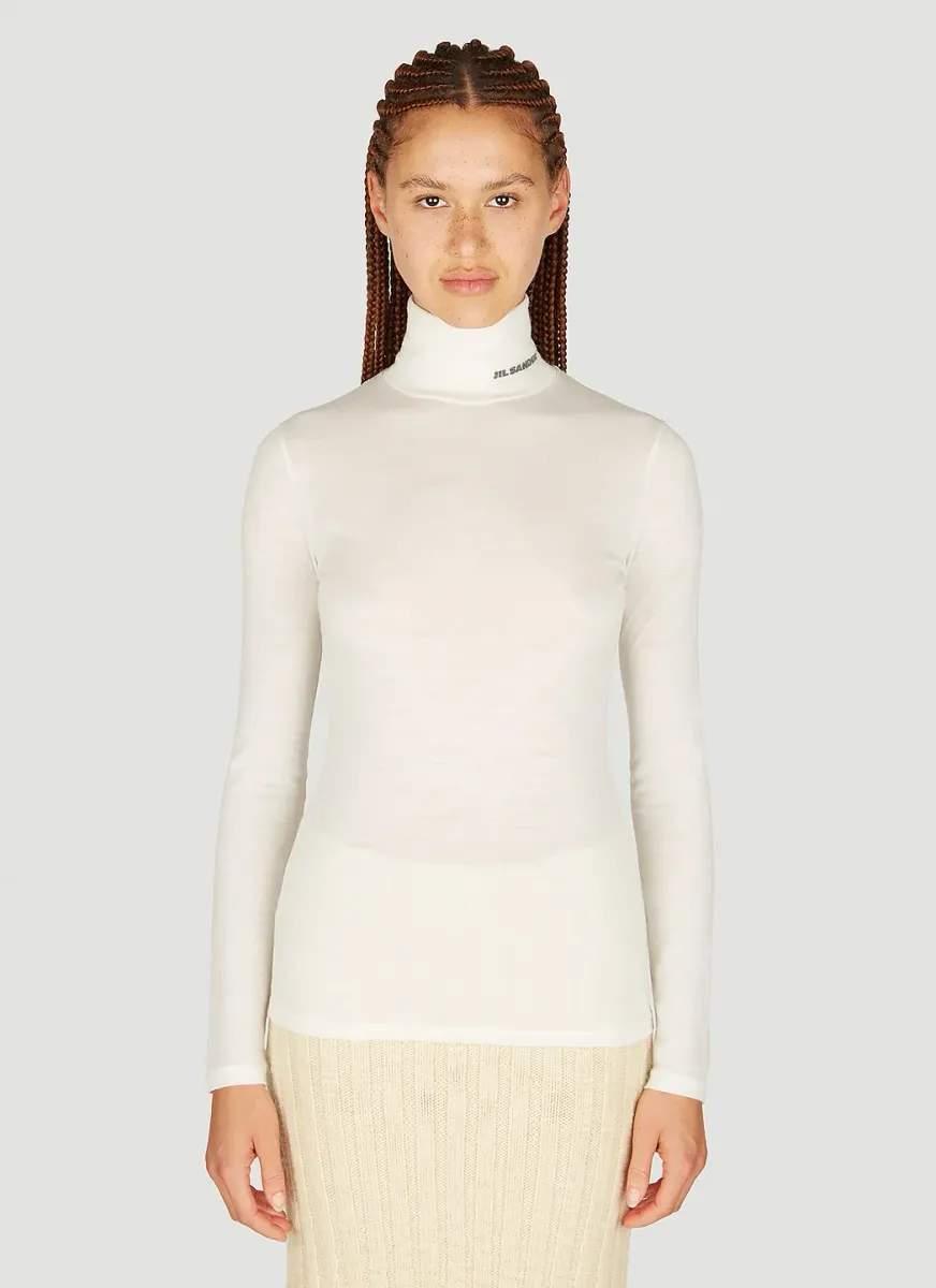 High Neck Long Sleeve Knit Top
