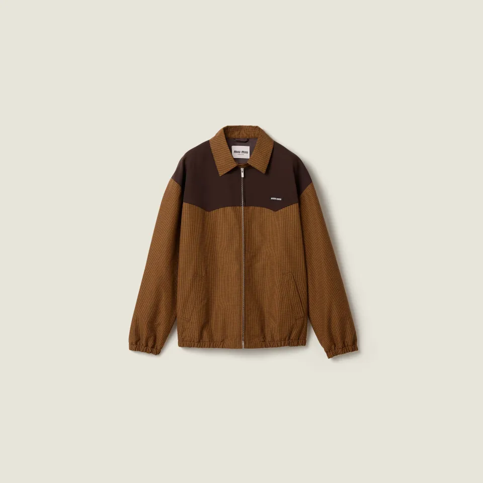 Gingham check blouson jacket