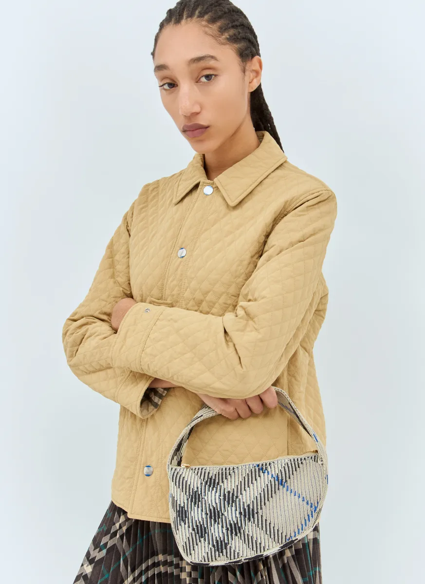 Check Mini Knitted Shoulder Bag