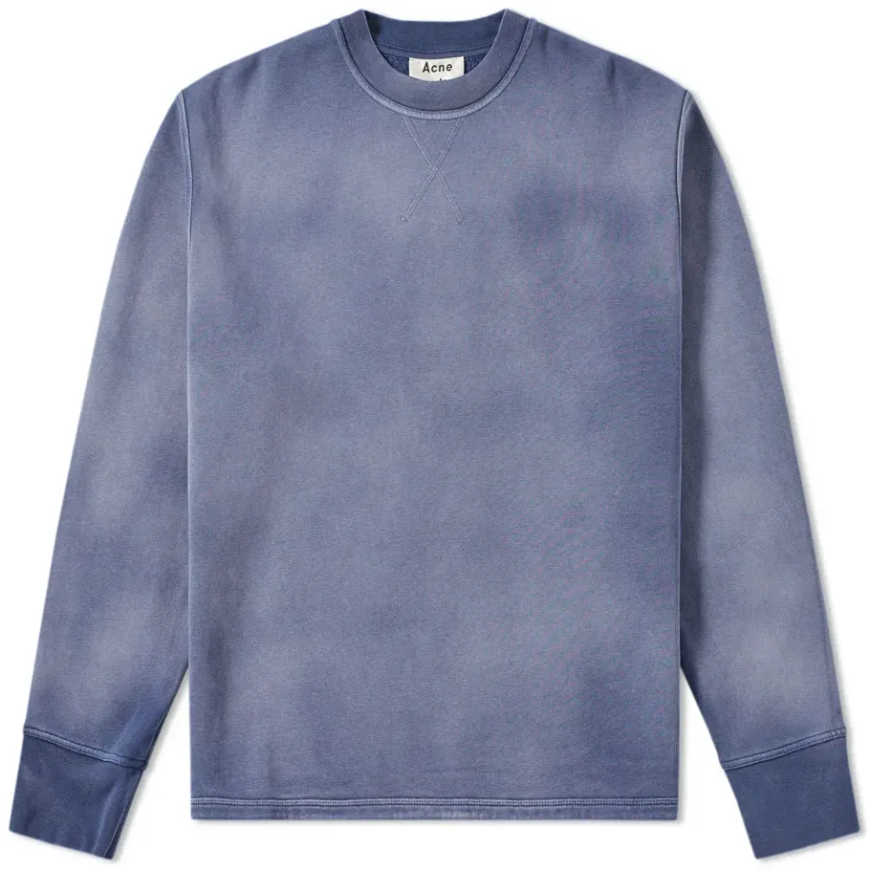 Filo Sprayed Jersey Leather Patch Crew Sweat