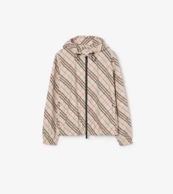 Check Salcombe Hooded Jacket​ in Pebble beige - Women, Nylon