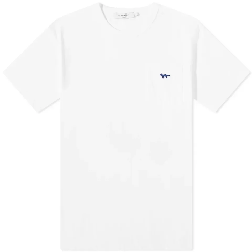 Maison Kitsuné Navy Fox Patch Classic Pocket T-Shirt