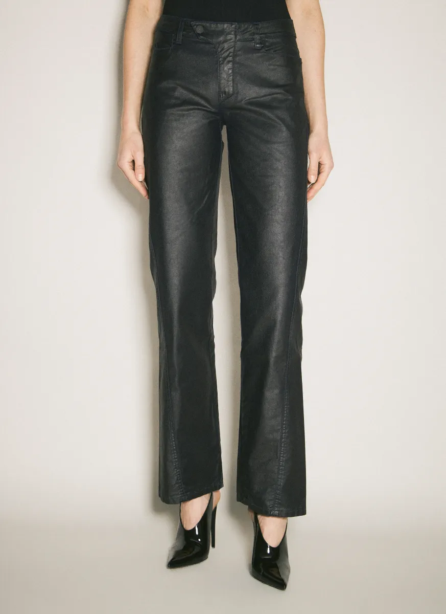 Waxed Straight Leg Pants