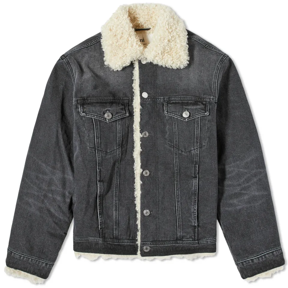 Patch Logo Lined Trucker Jacket