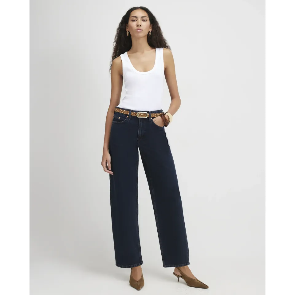 Mid Rise Barrel Leg Jeans