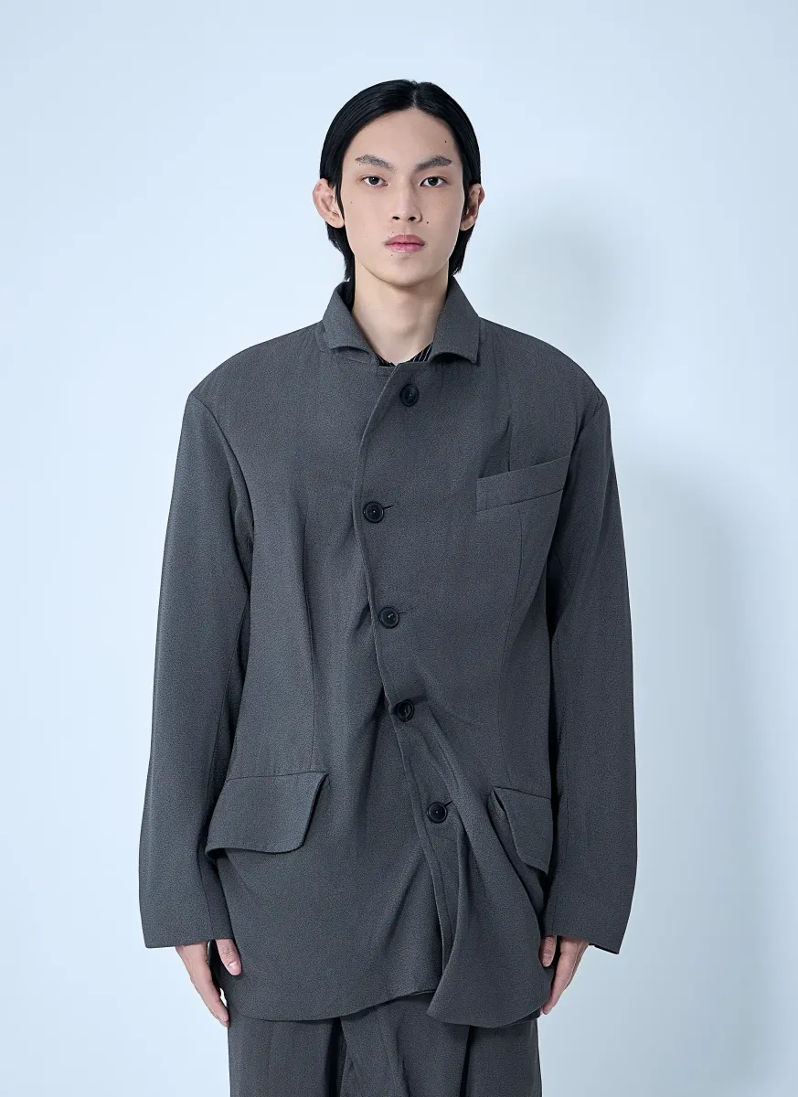 Asymmetrical Wool Blazer