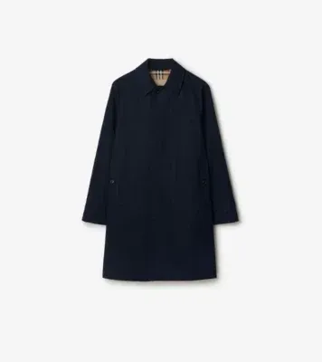 Mid-length Camden Heritage Car Coat in Coal blue - Men, Cotton Gabardine