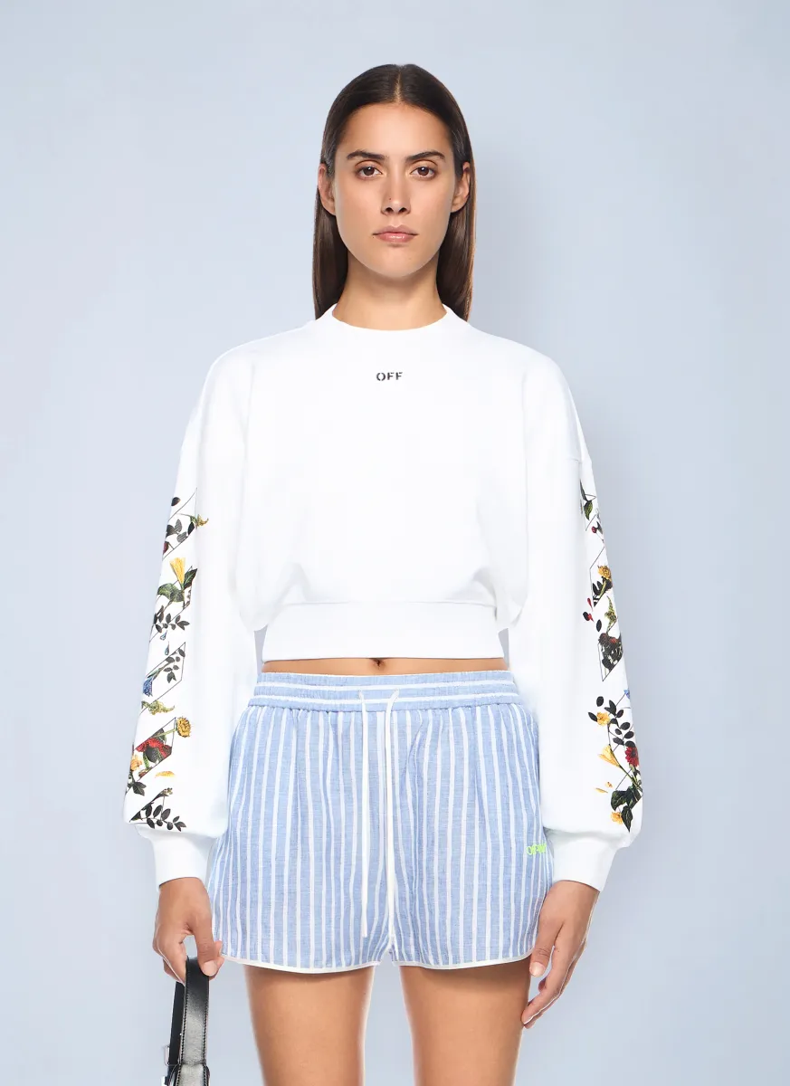 Arrow Flowers Crop Crew Logo Sweatshirt