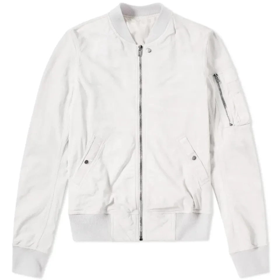 Distressed Suede Bomber Jacket