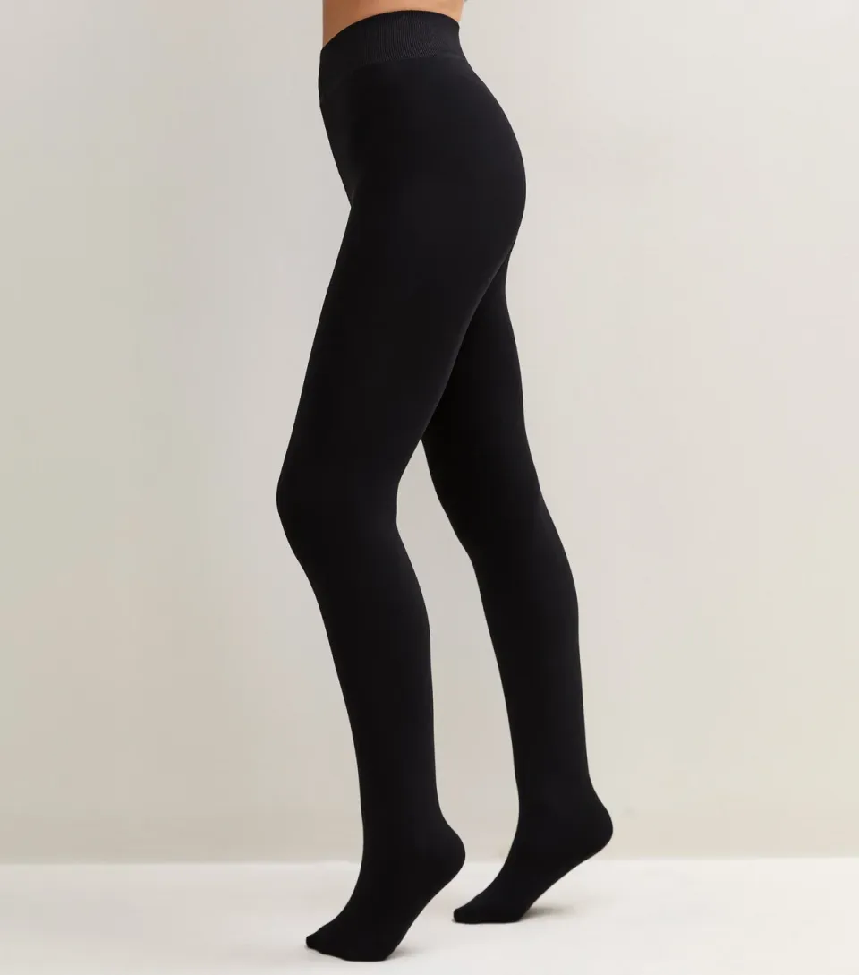 Black Fleece Lined Tights