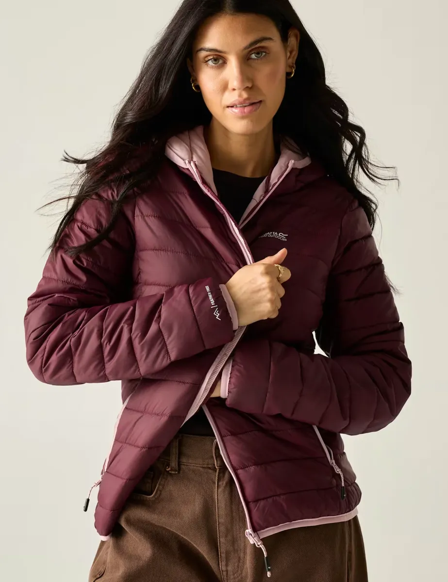 Marizion Hooded Quilted Padded Jacket Purple