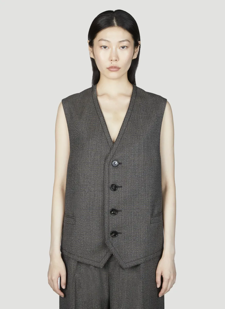 Houndstooth Wool Gilet