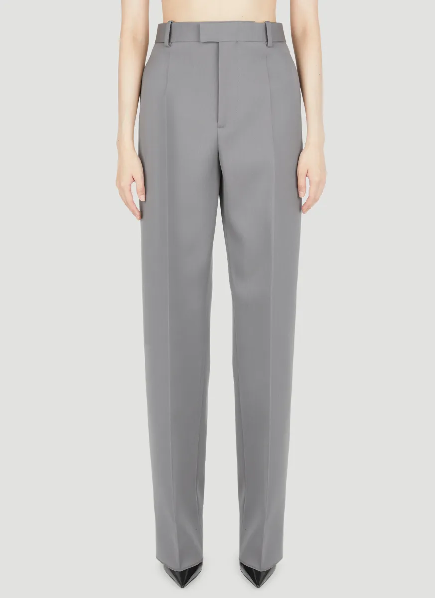 Compact Wool Tailored Pants