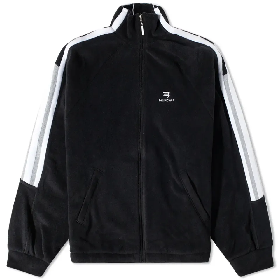 Sporty Fleece Oversized Track Jacket