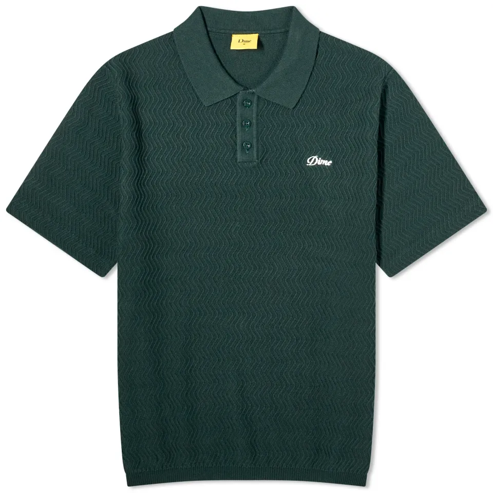 Wave Cable Knit Polo