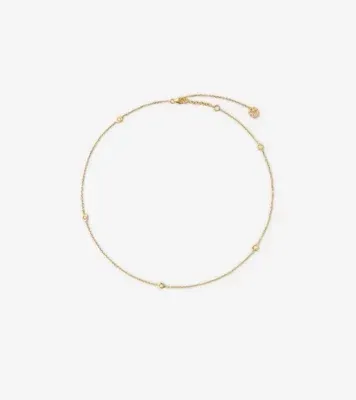 Shield Chain Necklace in Gold/clear
