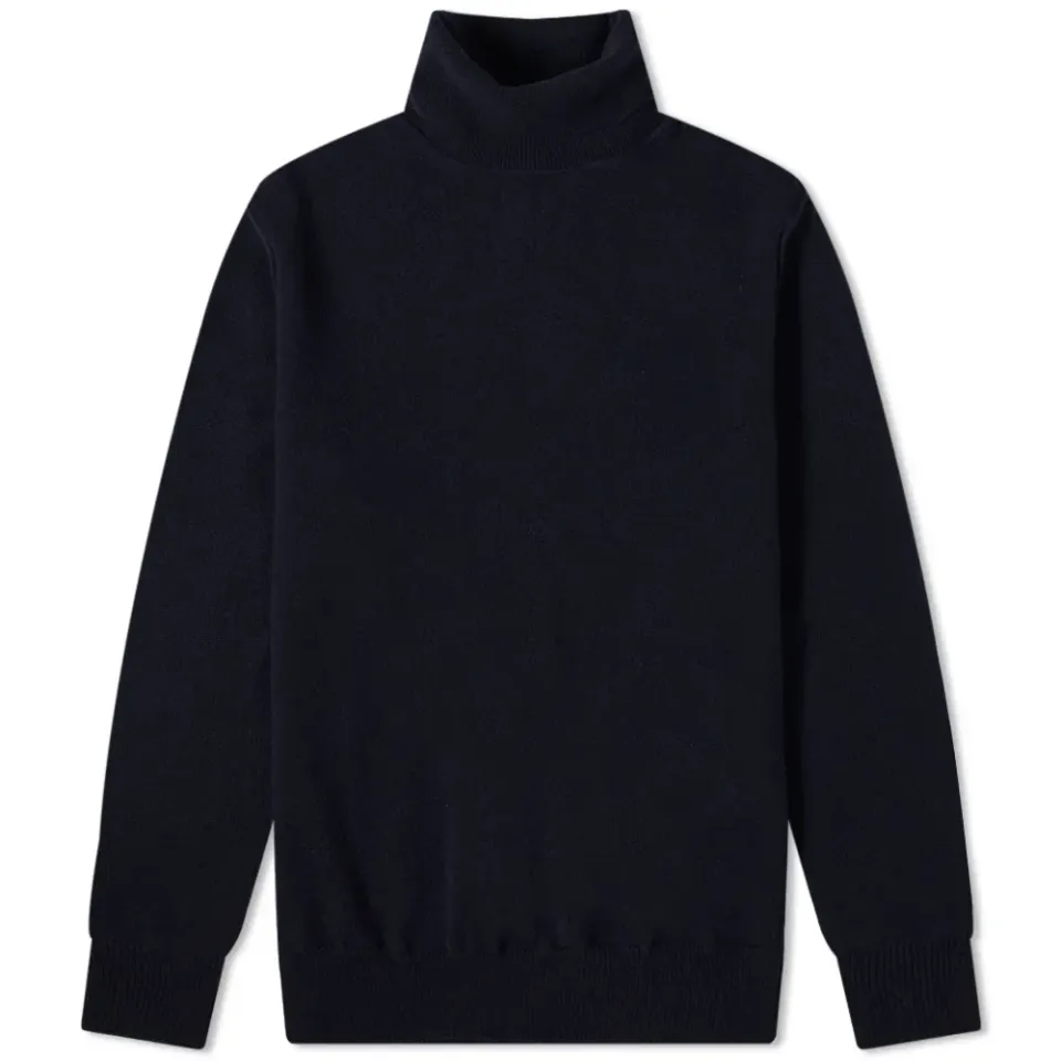 Reversed Seam Roll Neck Knit
