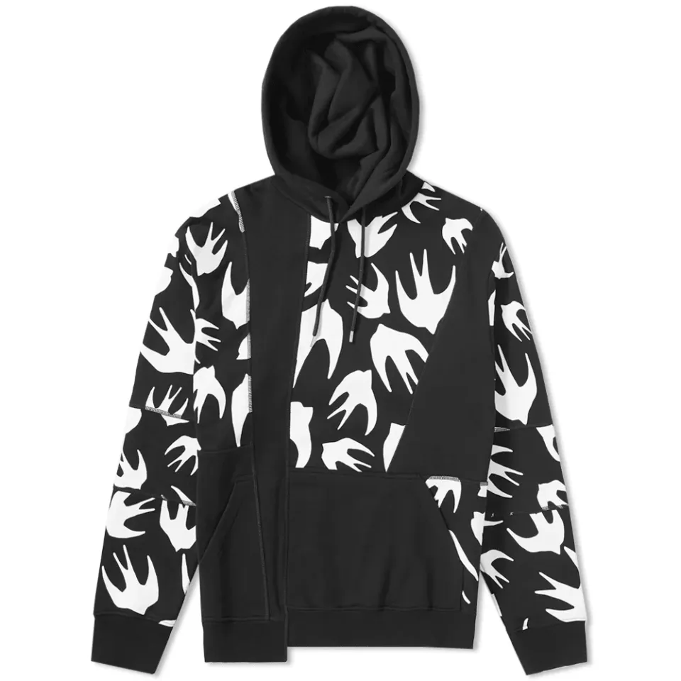McQ Alexander McQueen Swallow Swarm Cut-Up Hoody