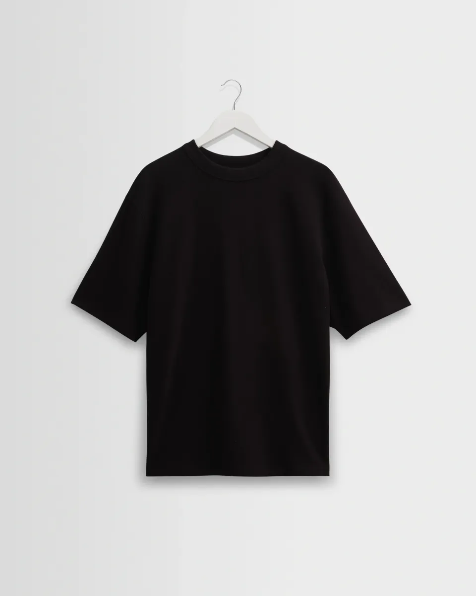 Milton - Black Organic Compact Cotton t-Shirt