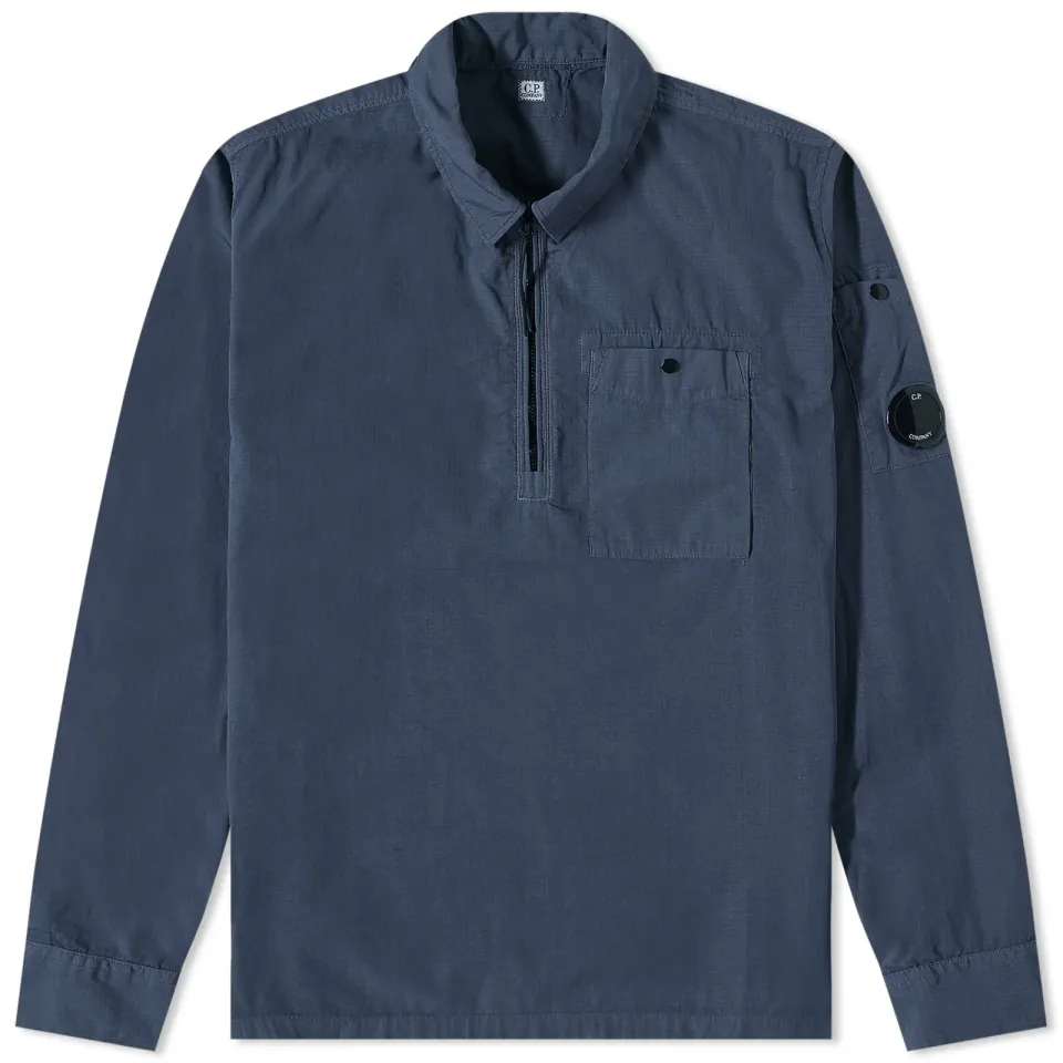 Lens Detail Ripstop Quarter Zip Shirt