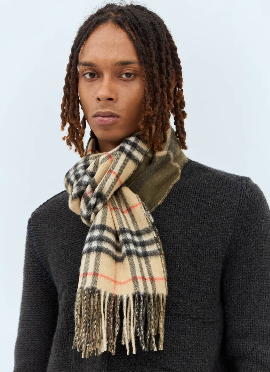 Check Cashmere Scarf