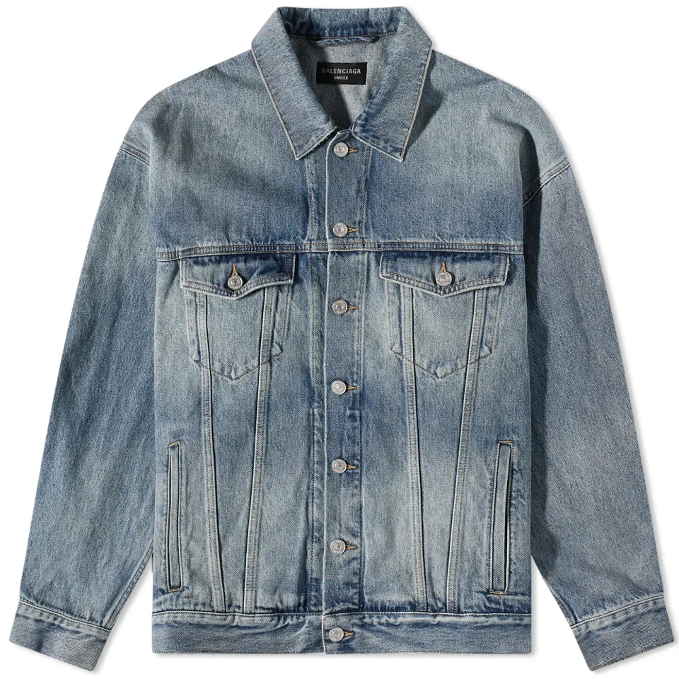 Oversized Political Campaign Logo Denim Jacket