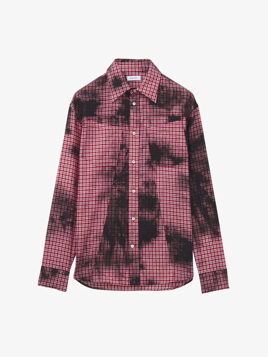 Flannel Check Tie-Dye Shirt