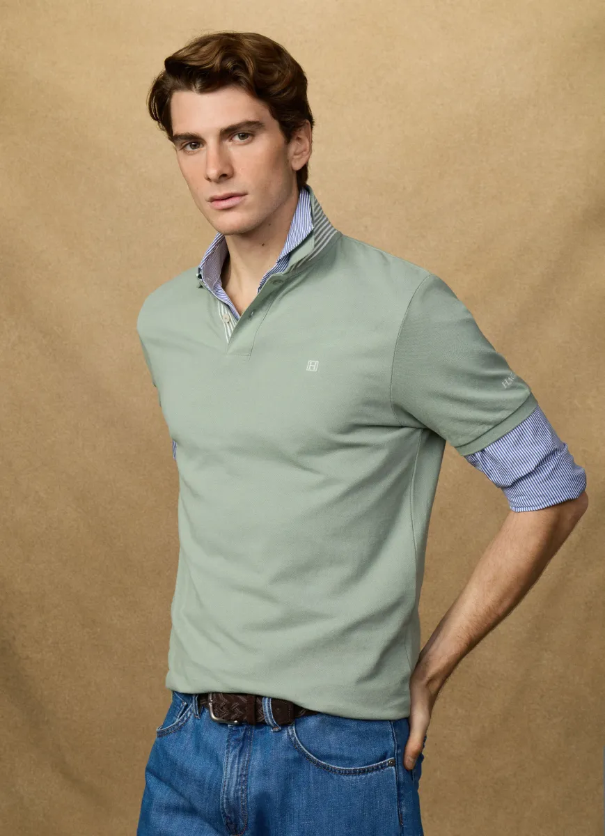 Classic Fit Short Sleeve Striped Trim Polo