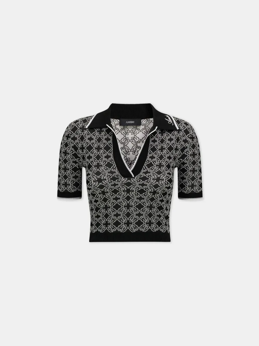 WOMEN - WOMEN'S MA QUAD KNIT SHORT SLEEVE POLO - Black