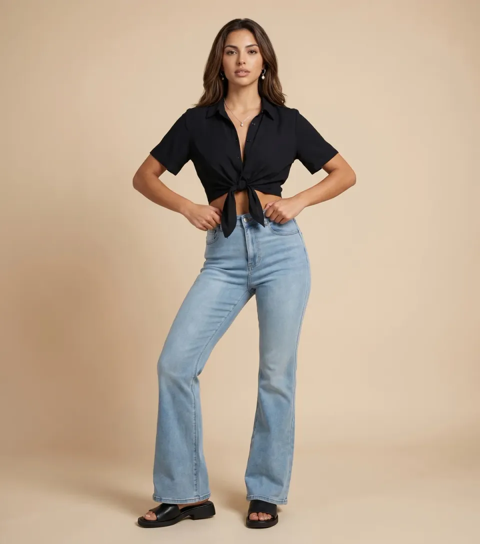 Women's Dark Blue Bootcut Jeans