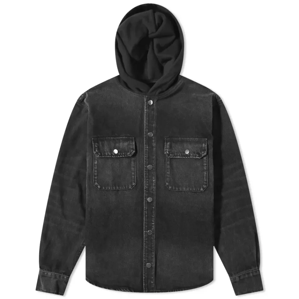 Denim Hooded Overshirt
