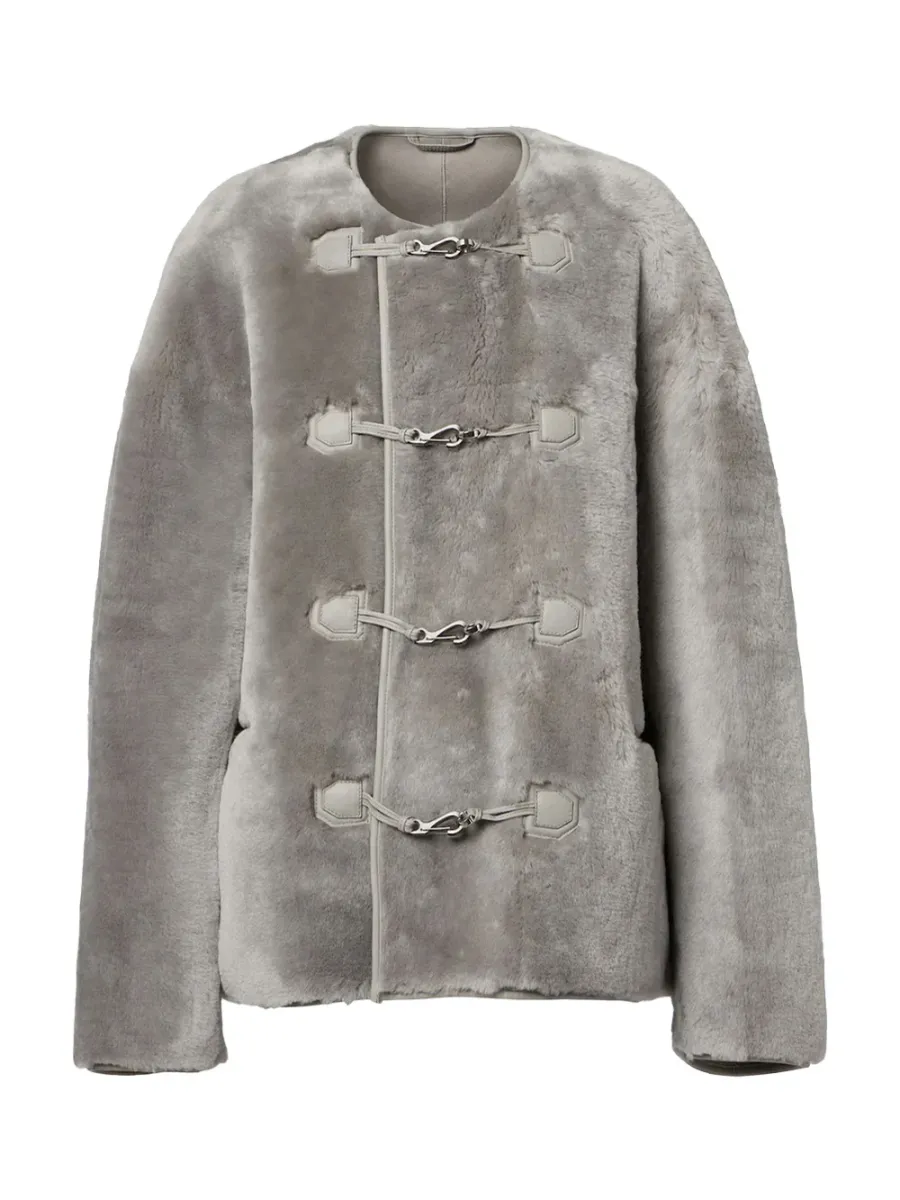 plush clasp jacket Grey