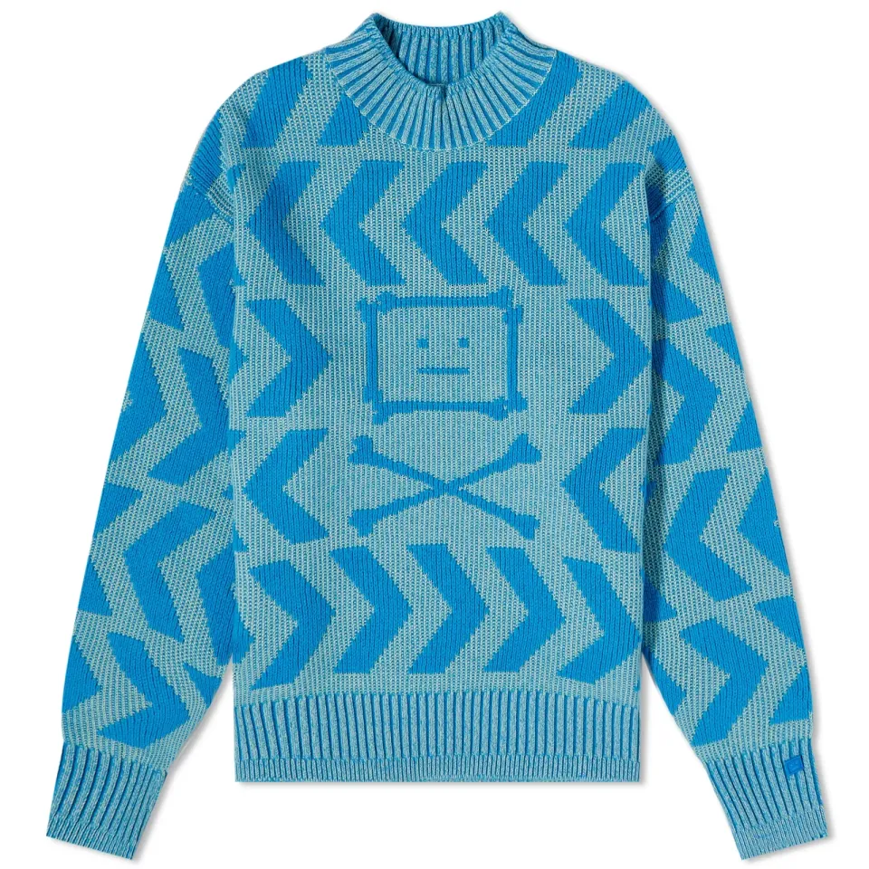 Keith Cross Bones Face Relaxed Crew Knit