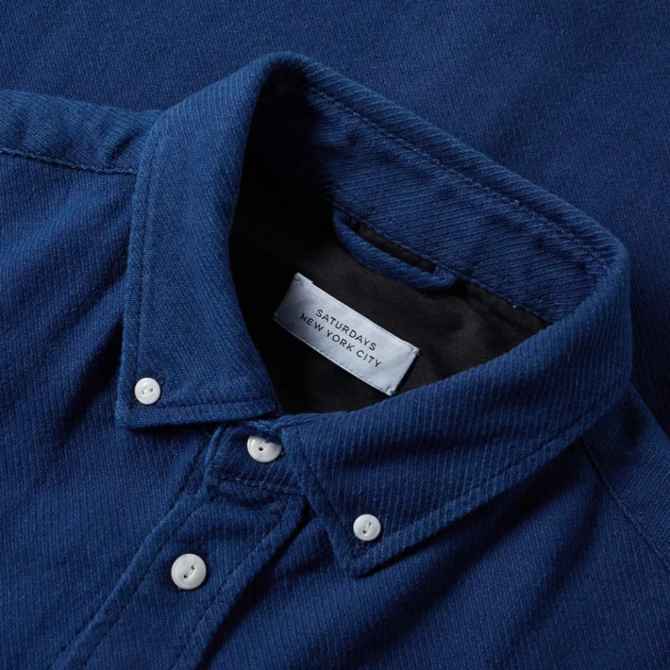 Saturdays Angus Texture Solid Shirt