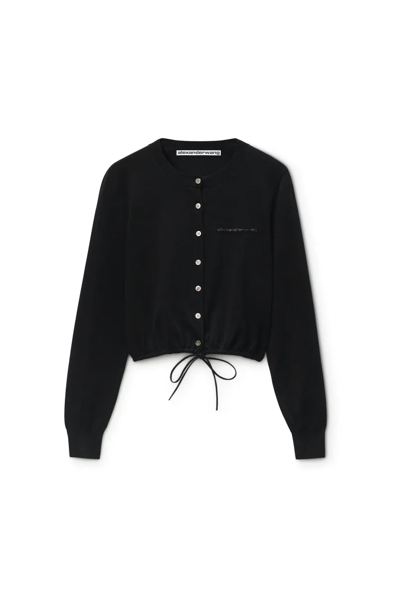 DRAWSTRING HEM CARDIGAN