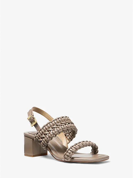 Audrina Woven Block Heel Sandal