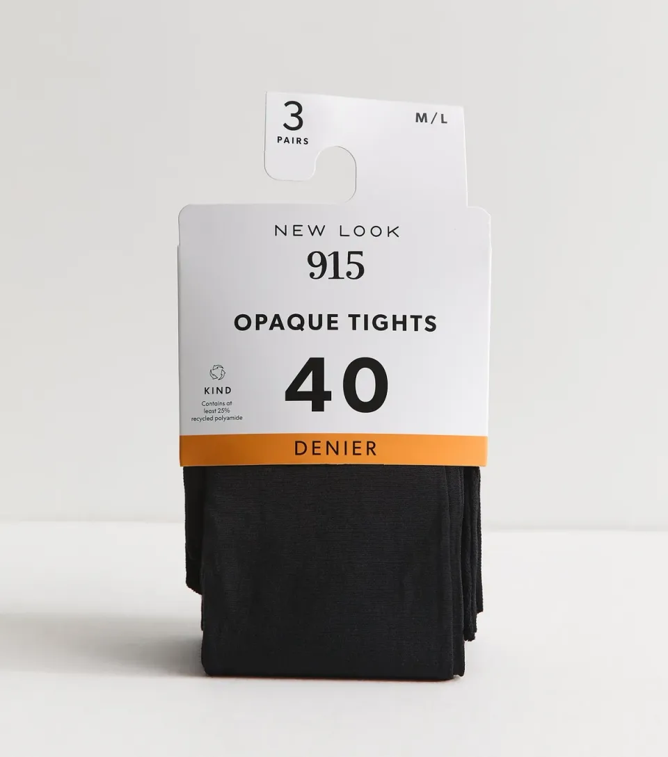 Pack of 3 Black 40 Denier Opaque Tights