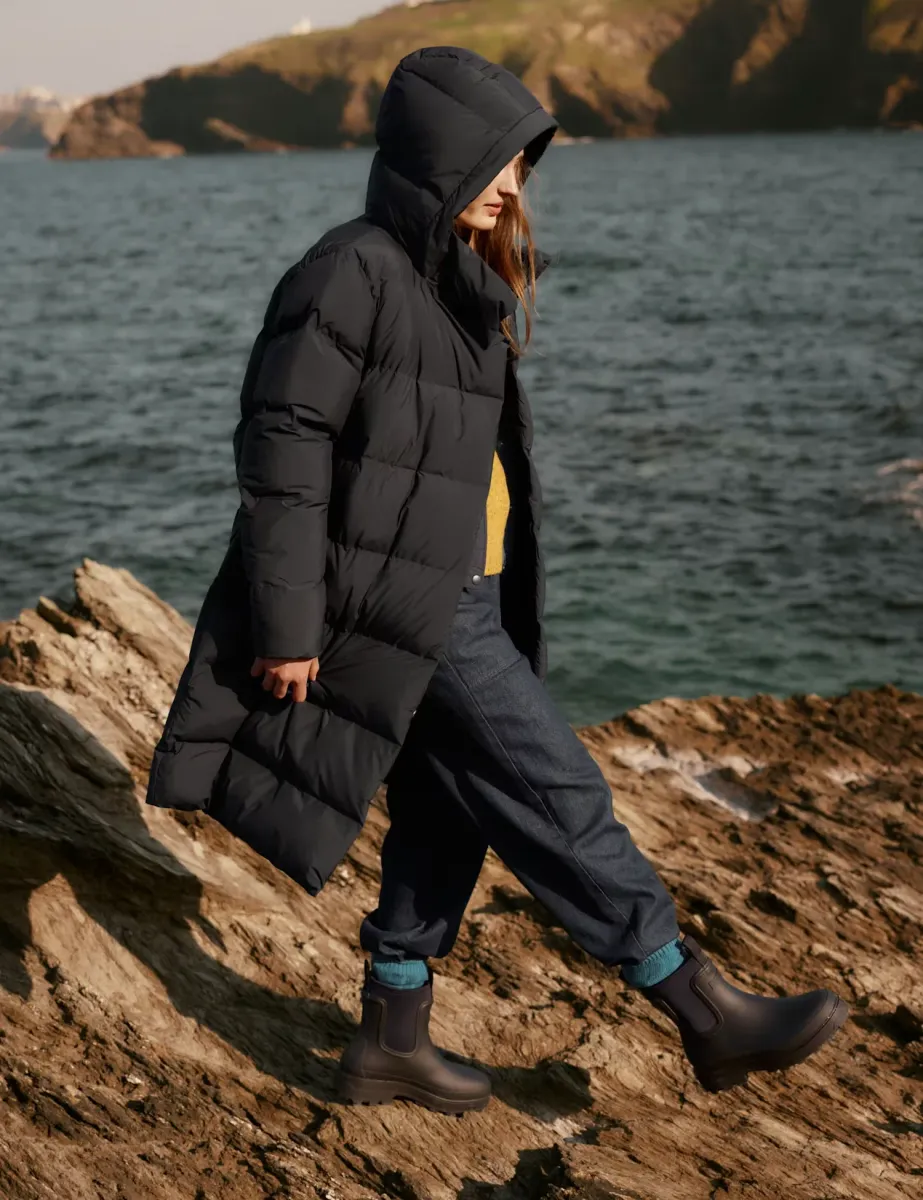 Waterproof Hooded Unlined Longline Puffer Coat