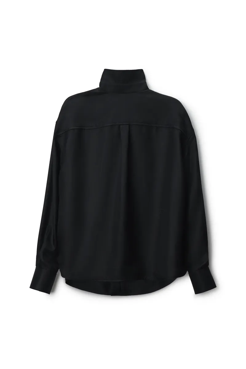 SILK REVERSE-DETAIL SHIRT
